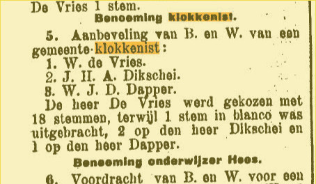 de Vries
                  aanstelling